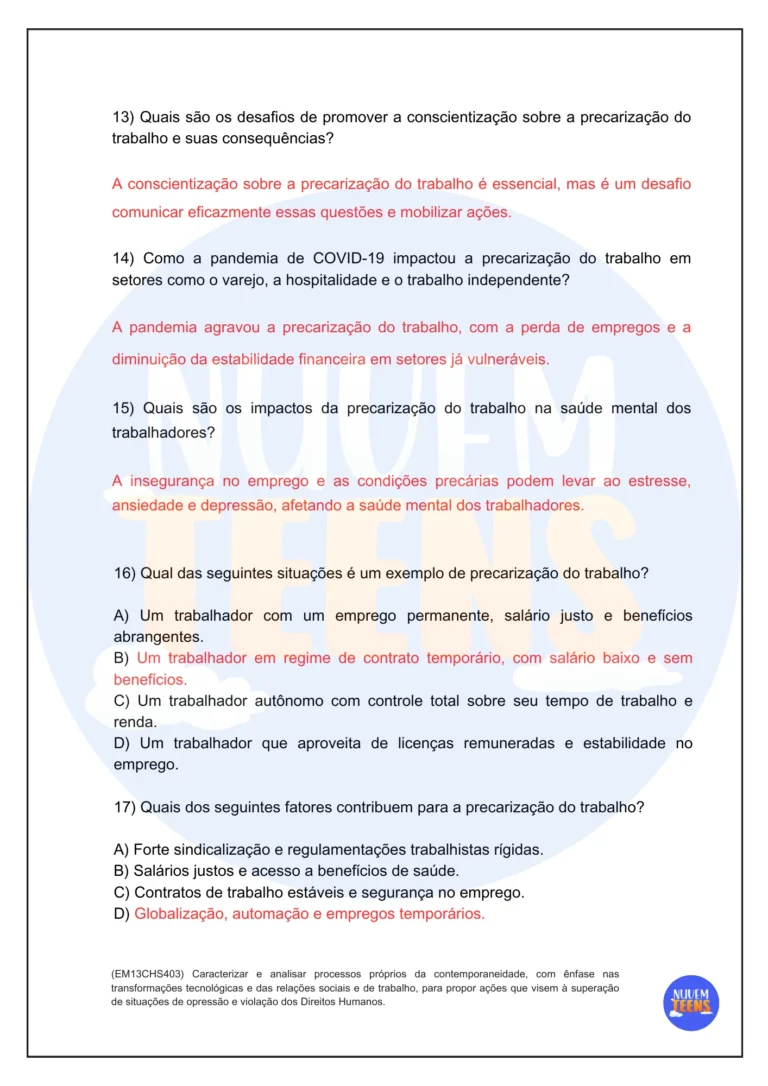 Geografia 3ºANO GABARITO