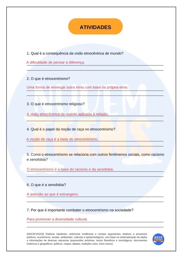 Sociologia 1º Ano - Gabarito (1)