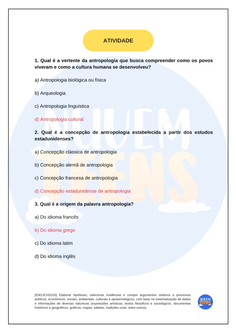 Sociologia 3º Ano - Gabarito (1)