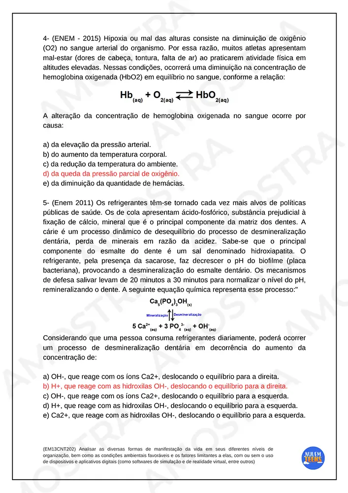 Equilíbrio químico amostra 4